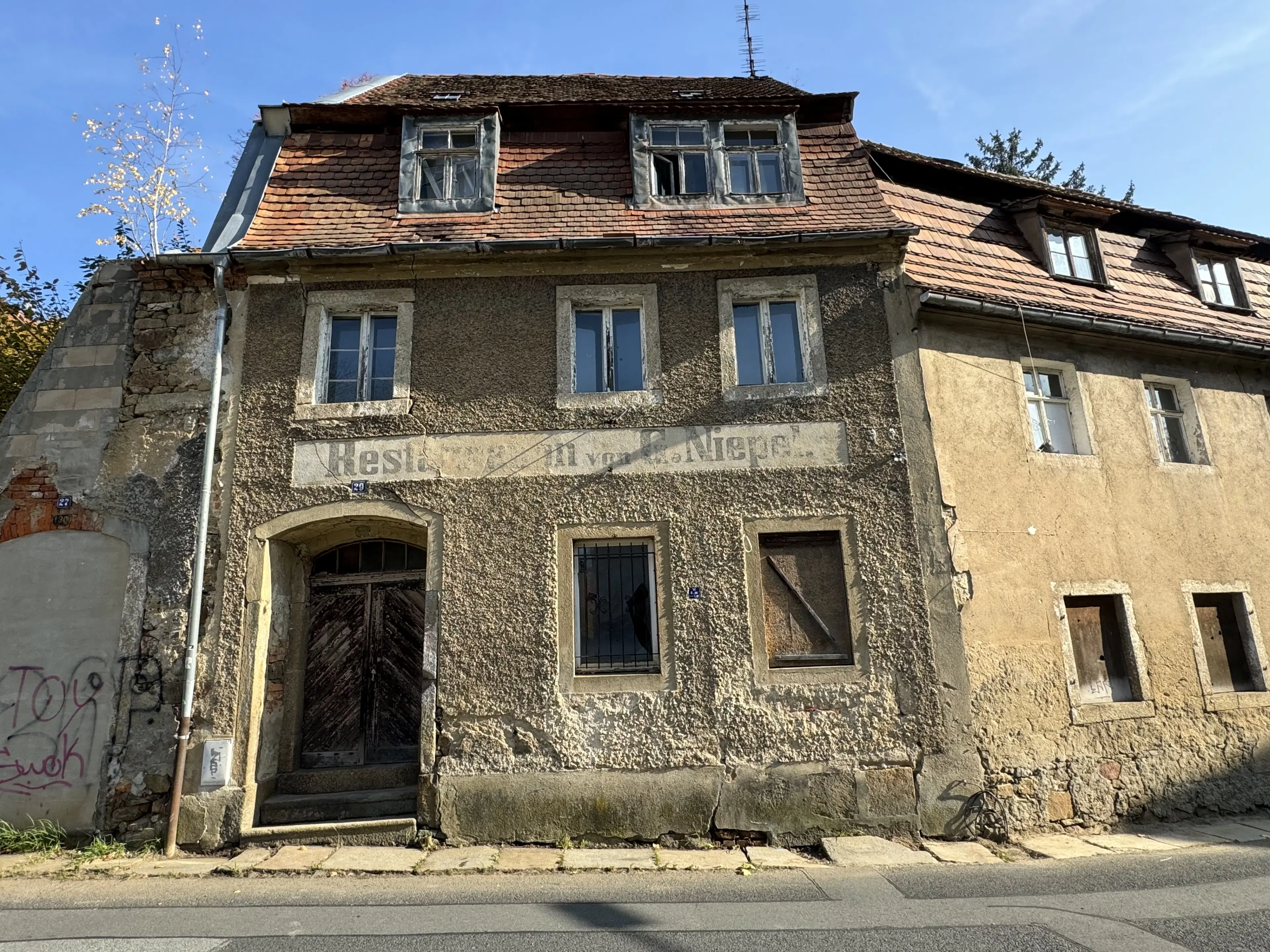 Twee historische panden in het centrum van Löbau - Duitsland