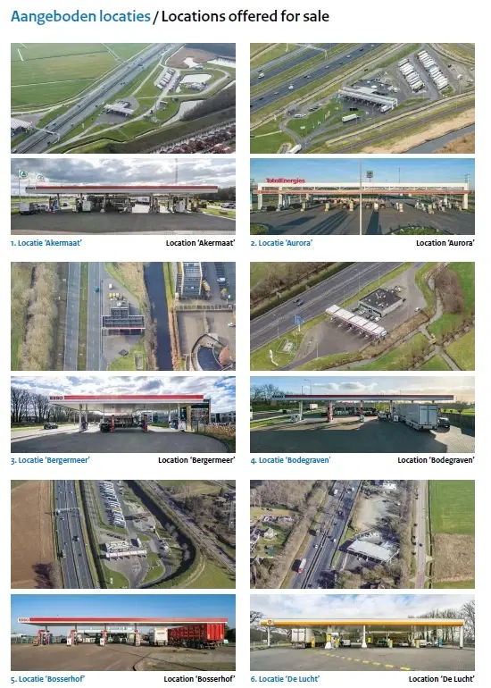 Huurrechten van 27 benzinestationlocaties iov. Rijksvastgoedbedrijf