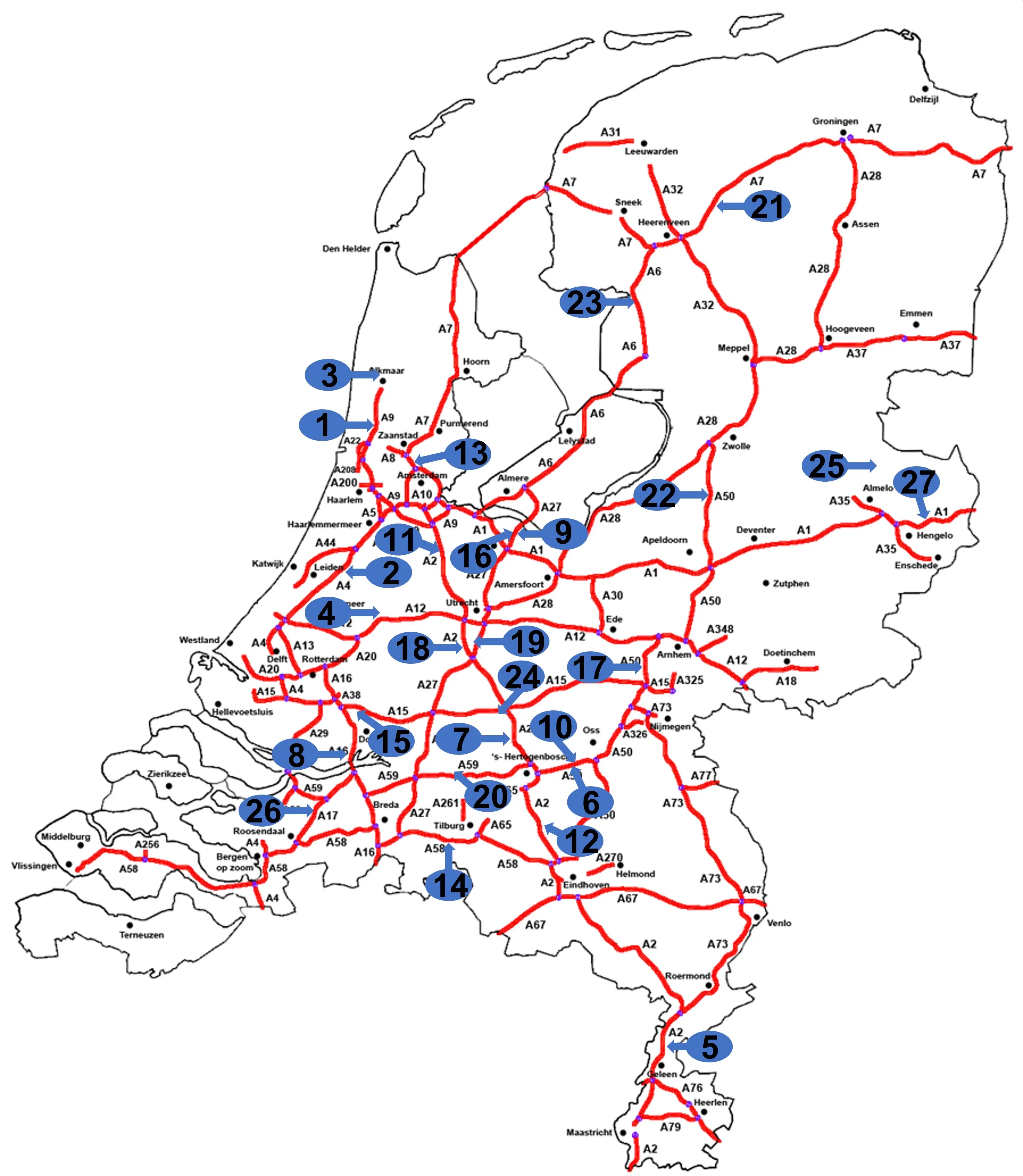 Huurrechten van 27 benzinestationlocaties iov. Rijksvastgoedbedrijf