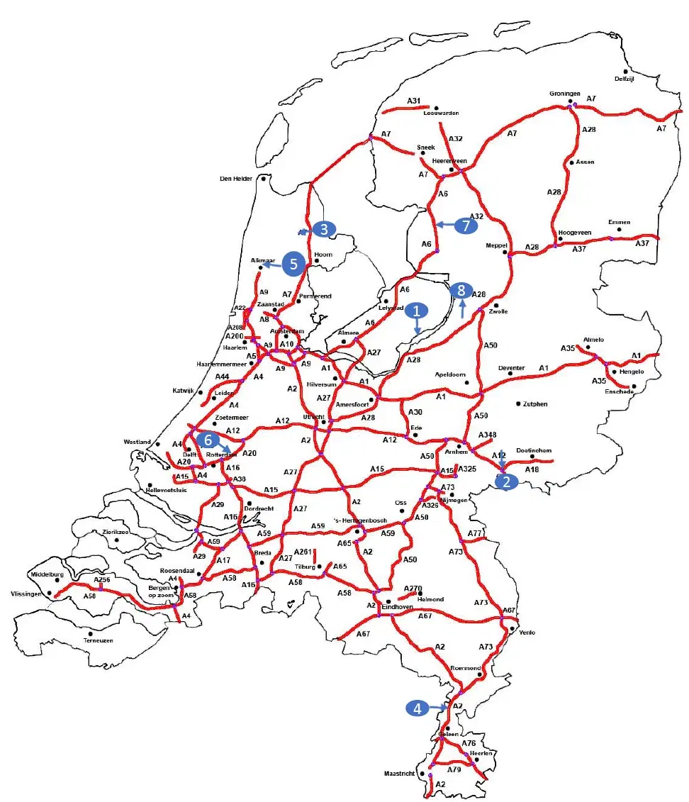 Huurrechten van 8 benzinestationlocaties iov. Rijksvastgoedbedrijf