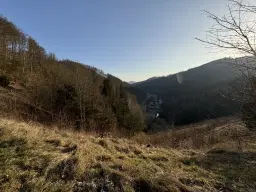Vrijstaand gebouw in het heuvelachtige Schleusegrund, Duitsland
