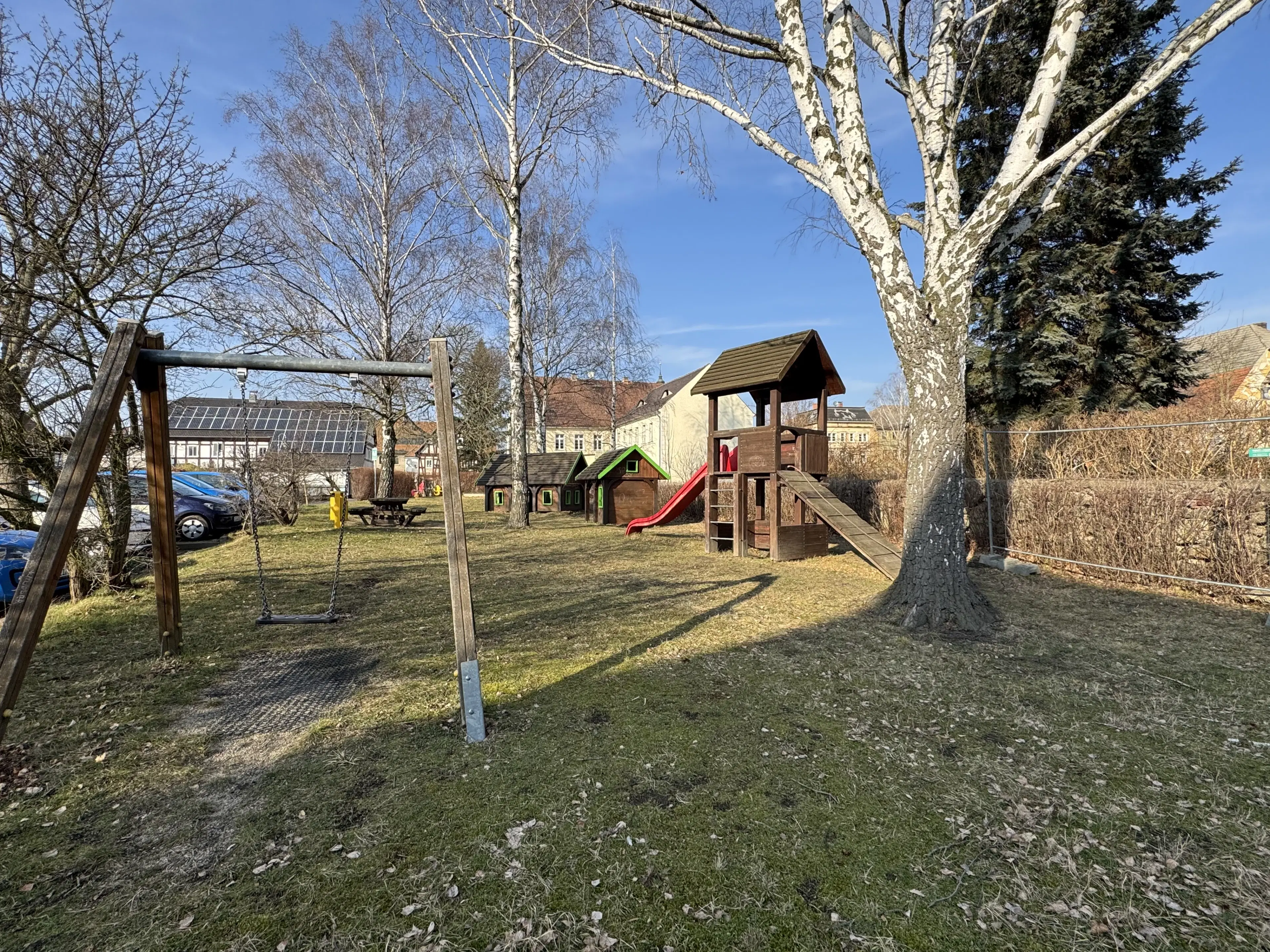 Vakwerkhuis nabij drielandenpunt Duitsland, Tsjechië en Polen in Hirschfelde, Duitsland