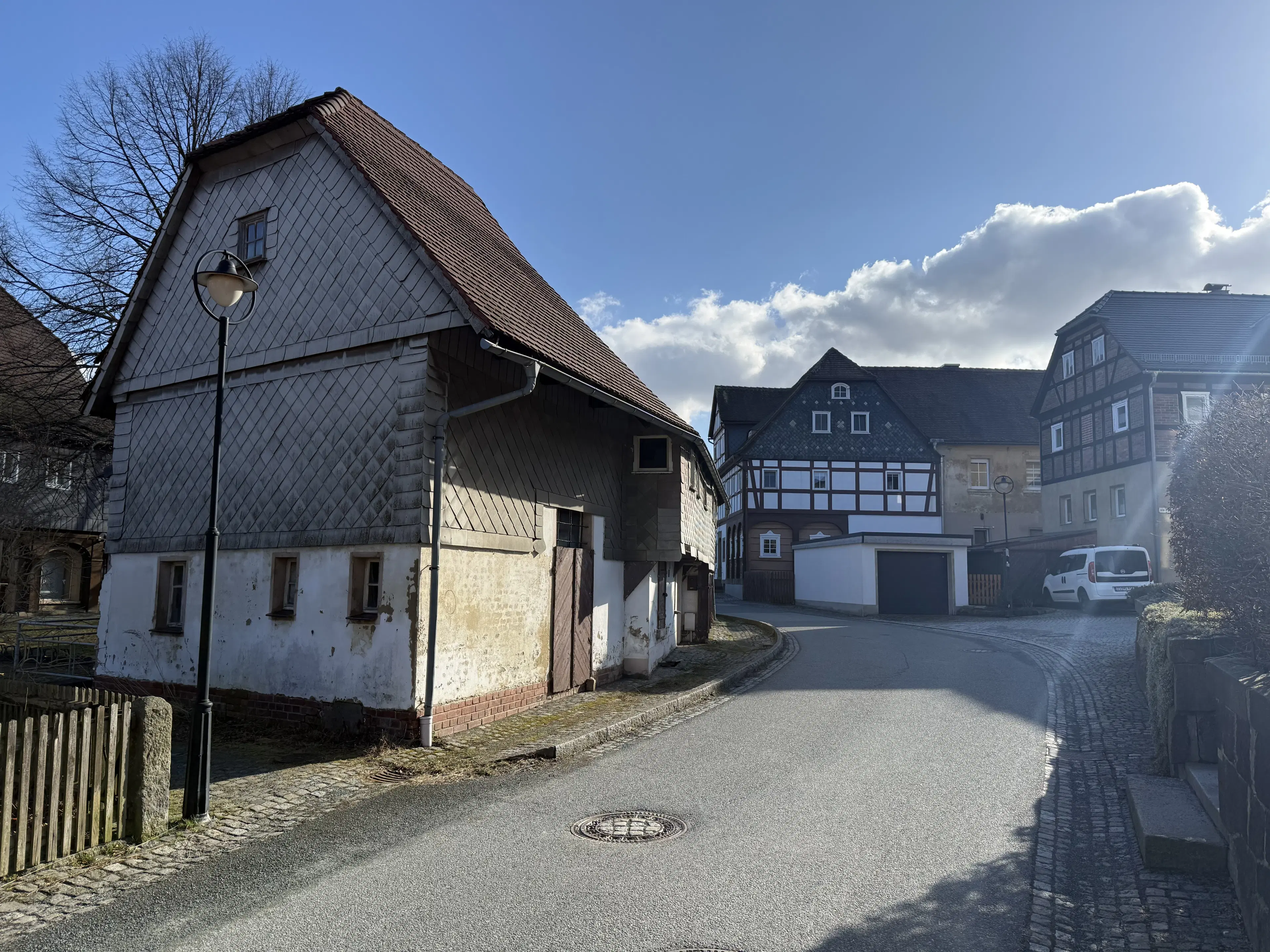 Traditioneel vakwerkhuis in Obercunnersdorf, Bautzen - Duitsland
