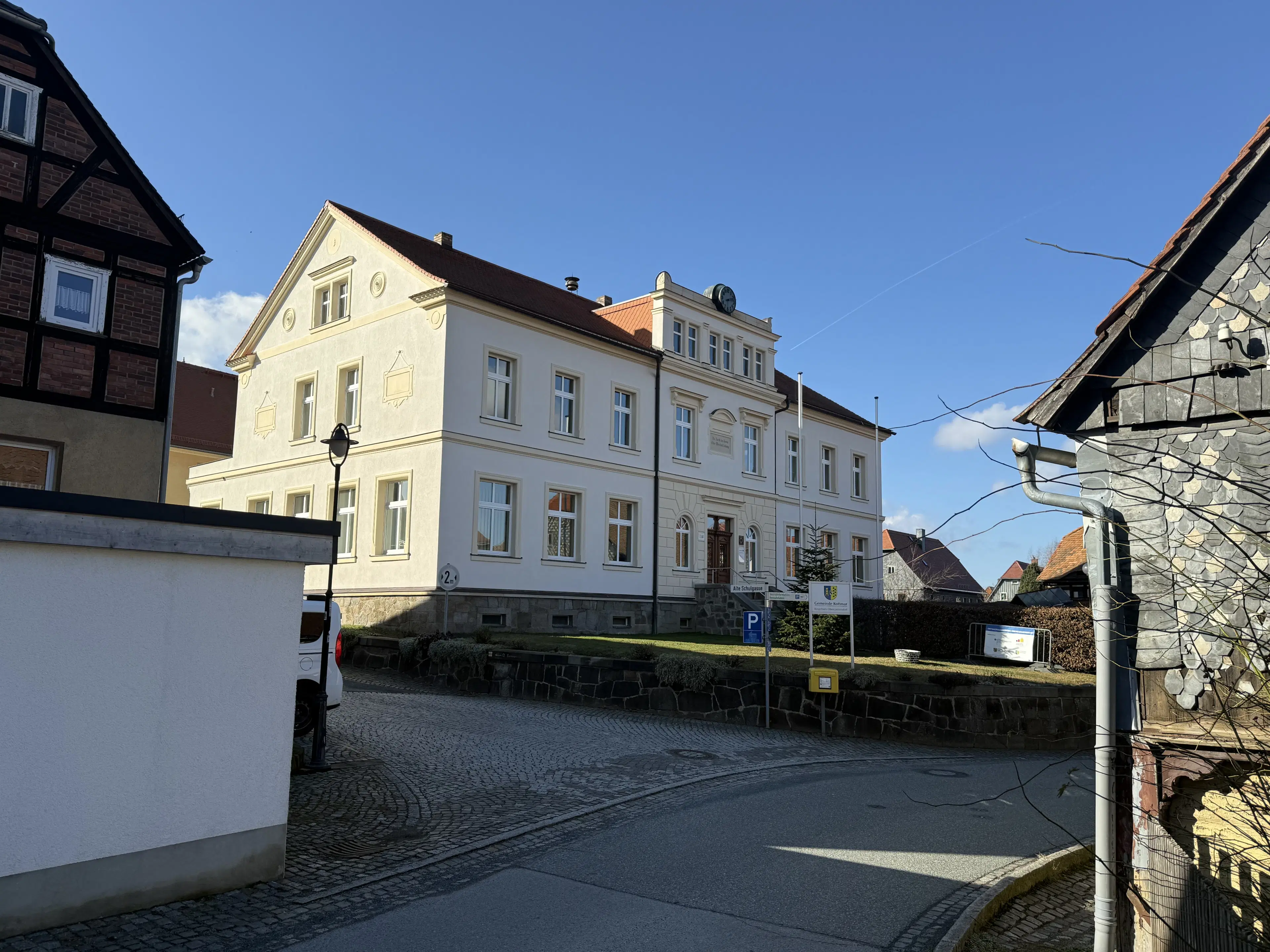 Traditioneel vakwerkhuis in Obercunnersdorf, Bautzen - Duitsland
