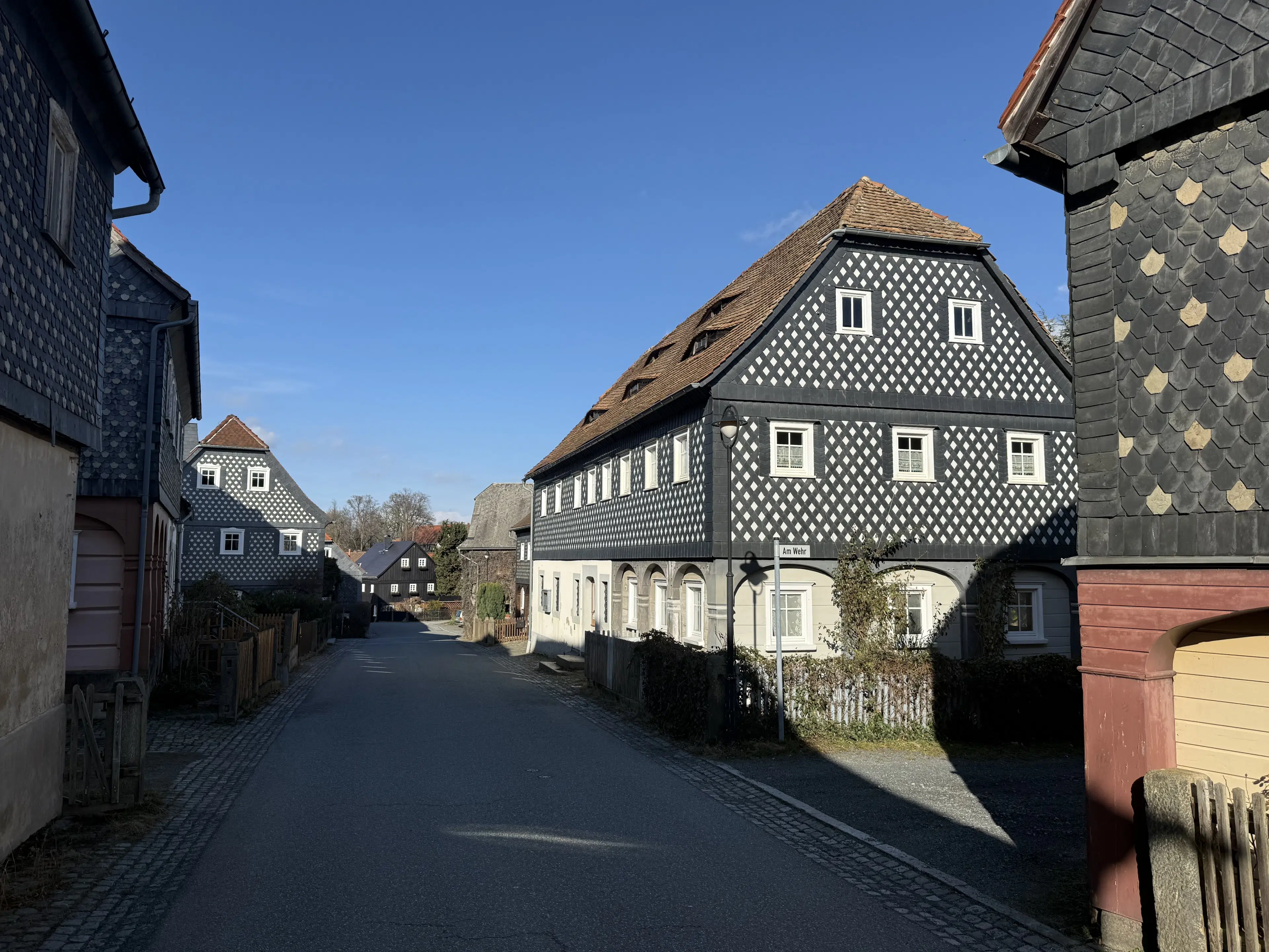 Traditioneel vakwerkhuis in Obercunnersdorf, Bautzen - Duitsland