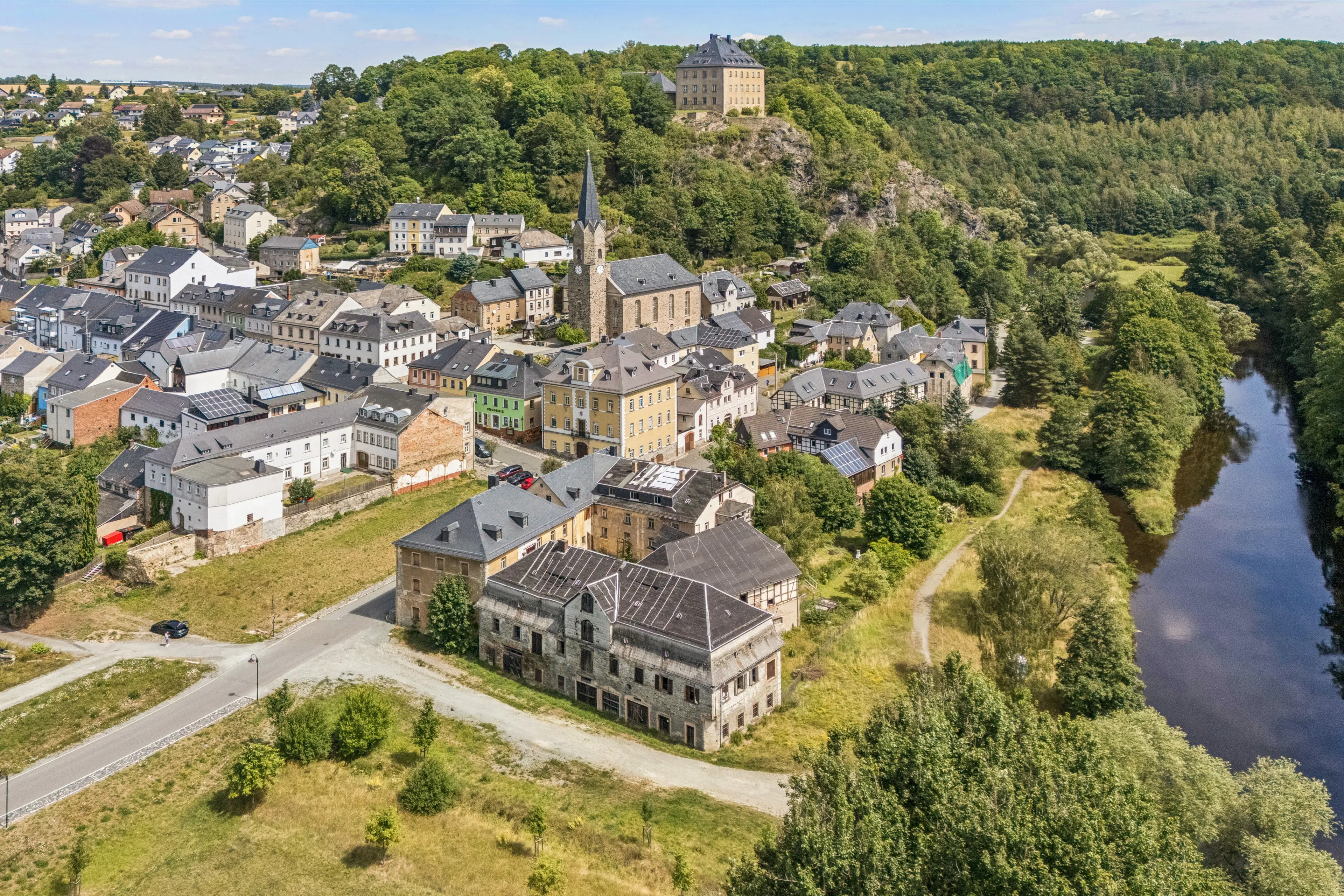Idealistisch gebouw in Hirschberg, Thüringen - Duitsland