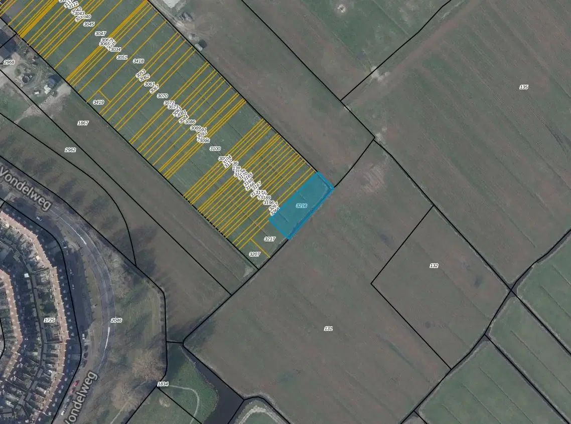 Perceel agrarische grond (perceelnummer 3216) gelegen nabij de Vergierdeweg ong. te Haarlem