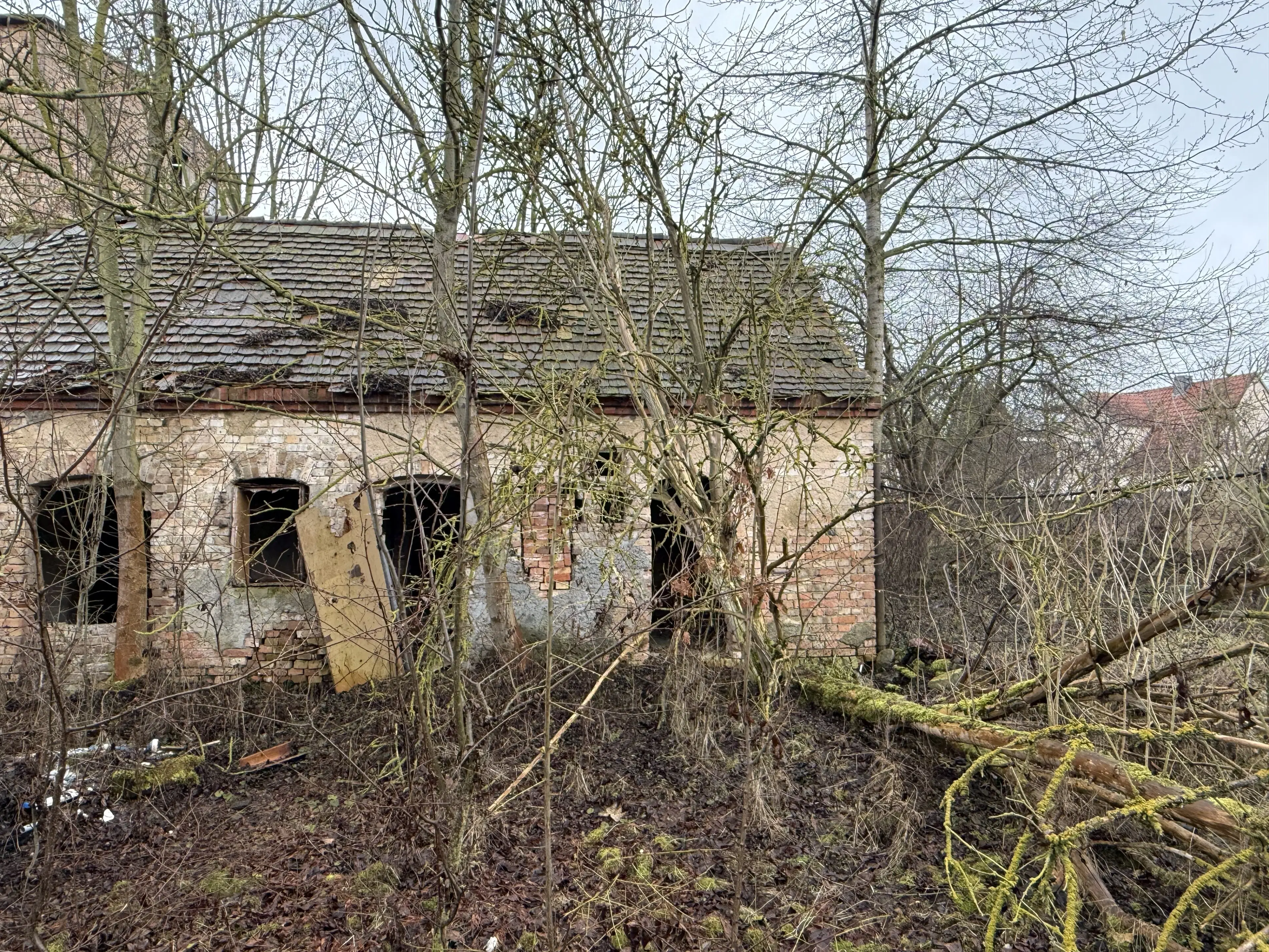 Karakteristieke toren en bebouwing op perceel van 1.377 m² nabij Klobikau, Halle - Duitsland